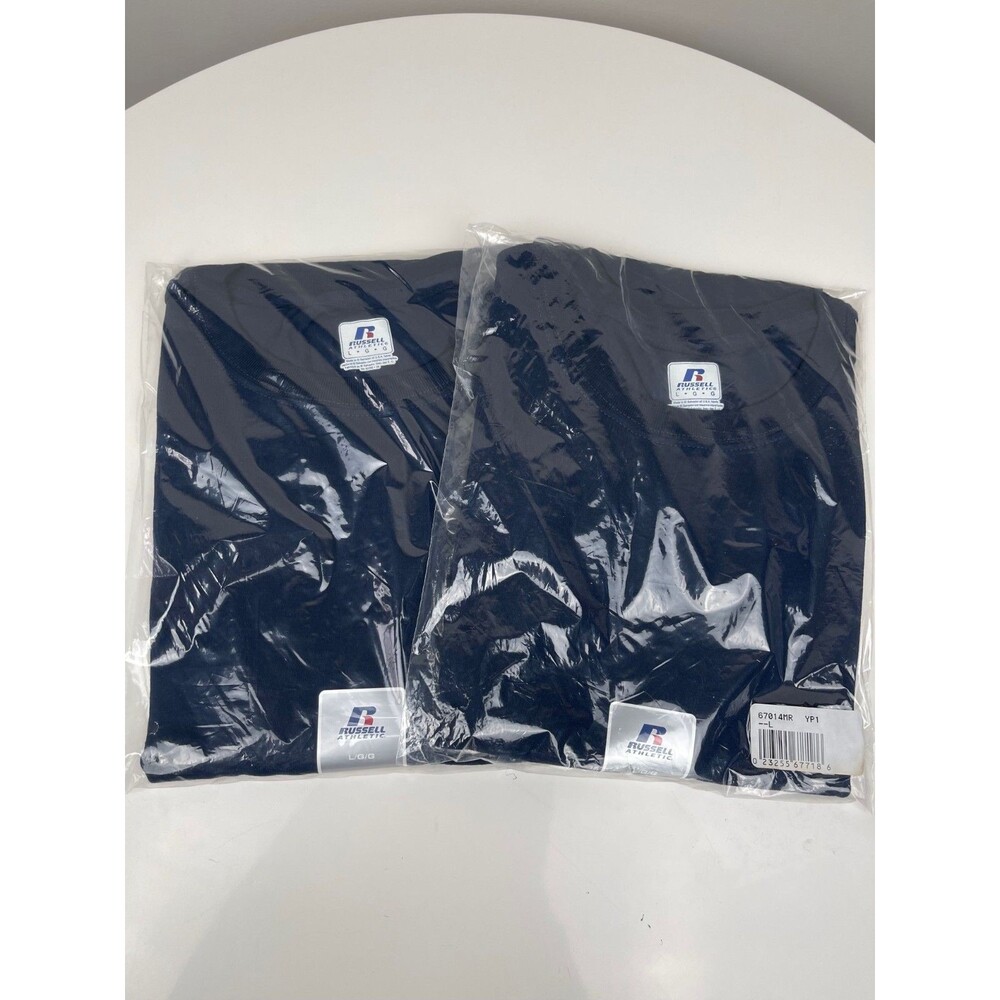 Lot-2 Russell Athletic Mens T-Shirt Cotton Short Sleeve Navy NWT